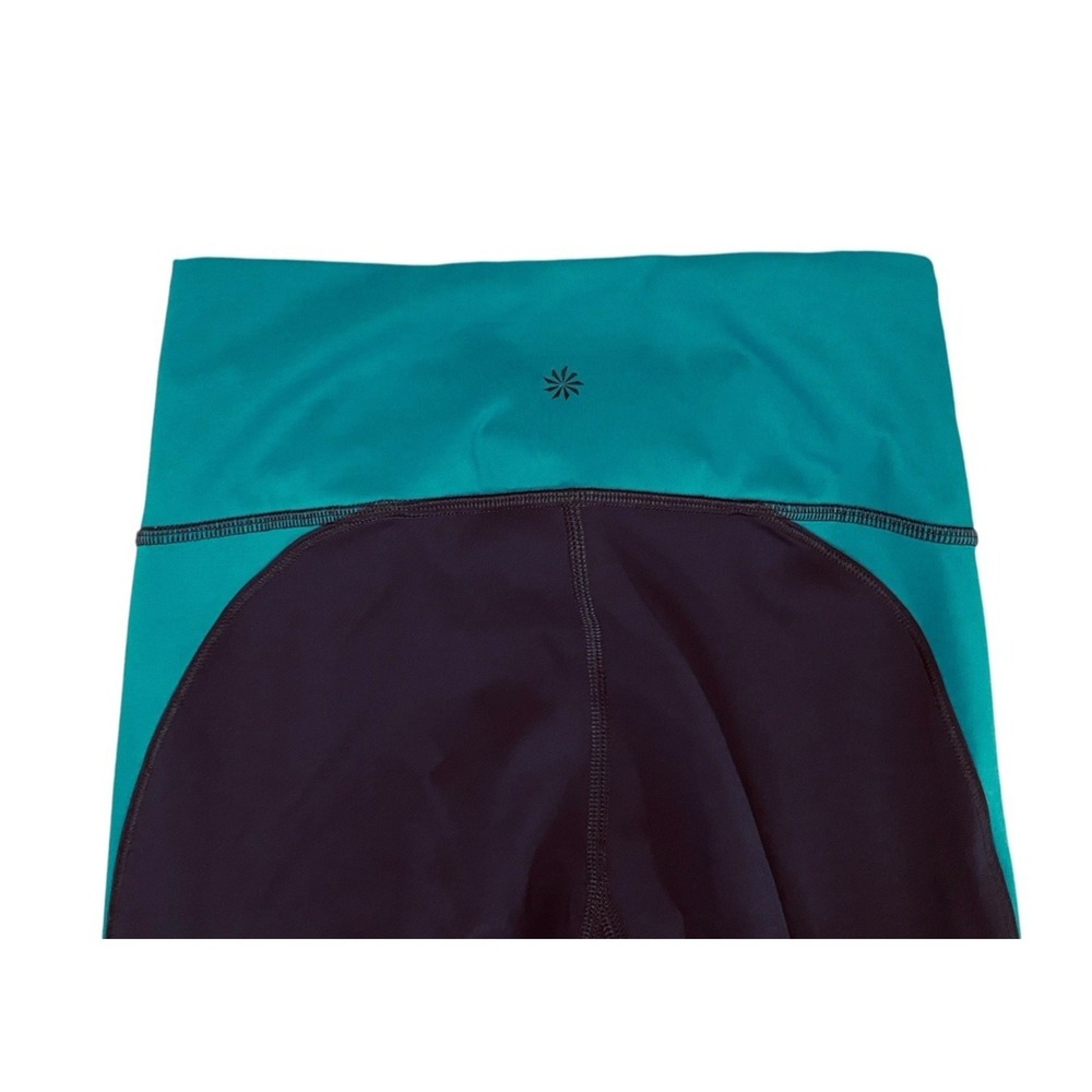 Athleta Womens Leggings Teal Green Navy & Soft Green Size XS Waist Pocket - Picture 3 of 10